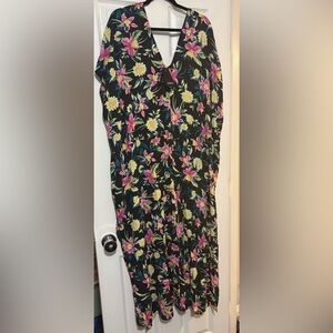 Floral V-Neck Cover-up Dress